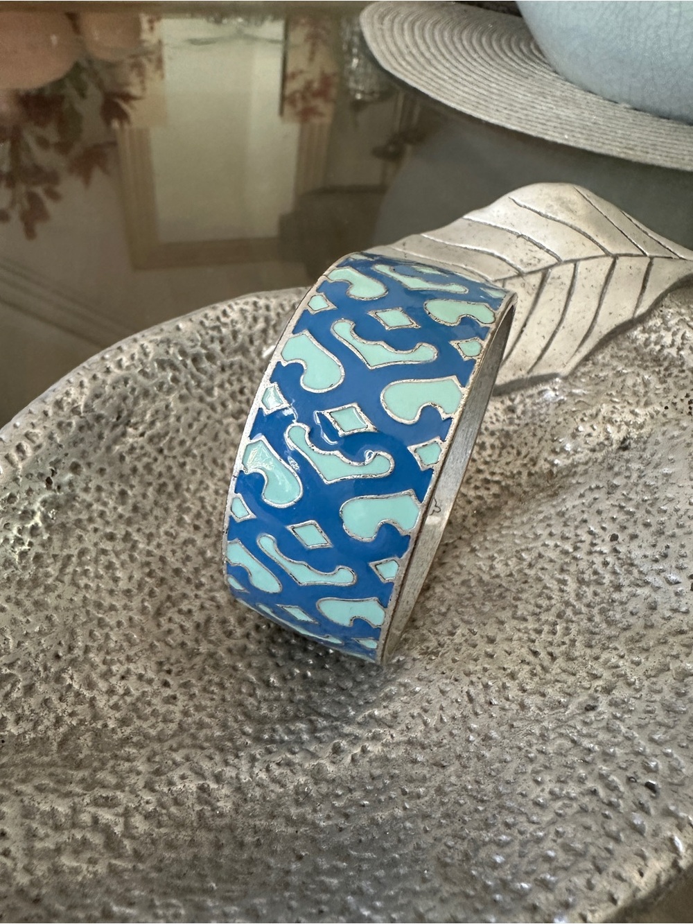 Lucky Brand Blue and Aqua Enamel Cuff Bracelet